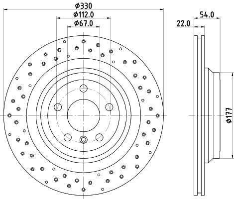 HELLA PAGID Тормозной диск 8DD 355 122-551